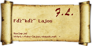 Fükő Lajos névjegykártya